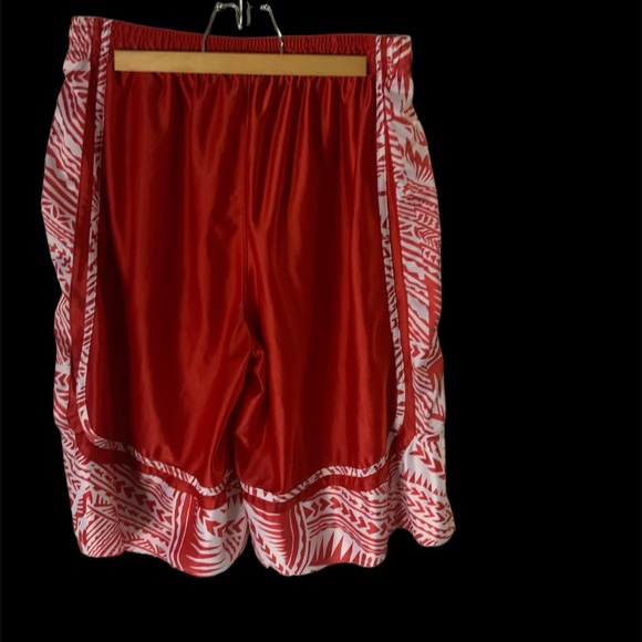 Boss Wear Hawaiian Red & White Border Print Jersey Shorts Size L - Picture 4 of 10